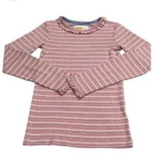 Boden Pink Striped Long Sleeve Pointelle Top 11-12 years
